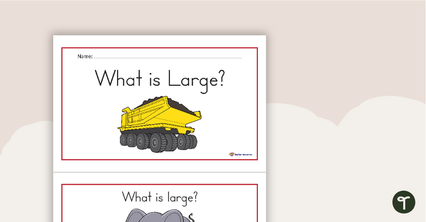 Preview image for What is Large? Concept Book - teaching resource