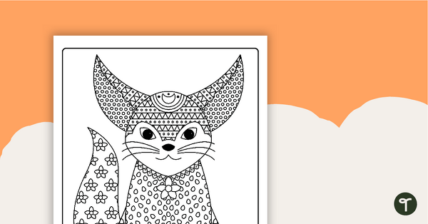 Fox Mindful Coloring Sheet teaching resource