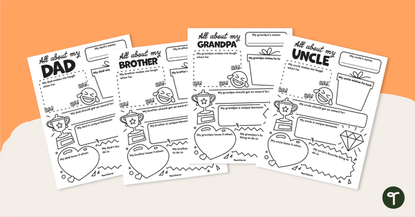 Preview image for All About My Dad Template – Upper Grades - teaching resource