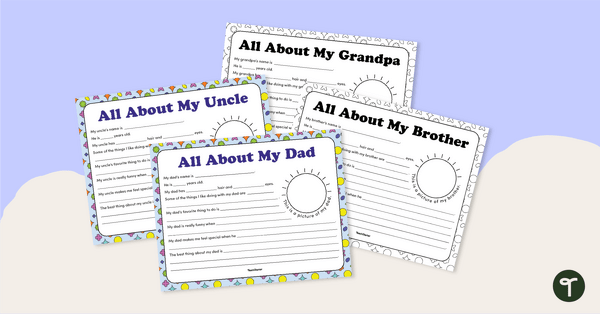 All About My Dad Template – Lower Grades teaching resource