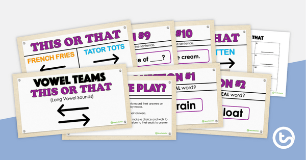 This or That! PowerPoint Game - Vowel Teams teaching resource