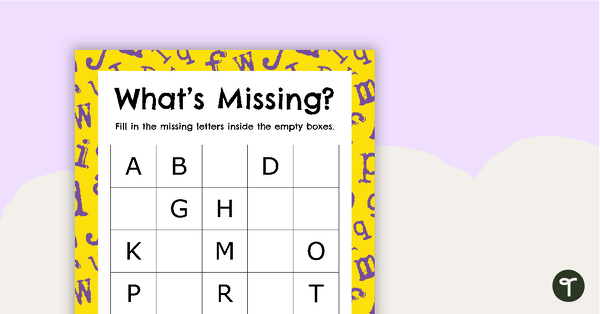 Image of What's Missing? - Alphabet Worksheet