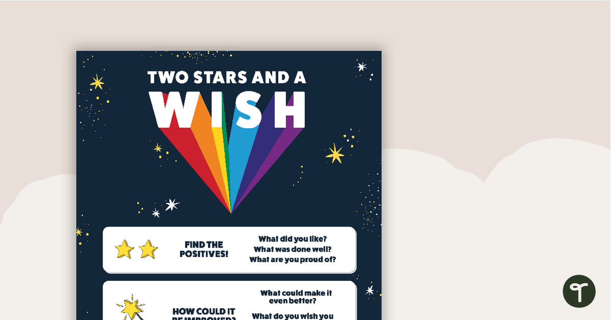 Two Stars and a Wish Poster and Feedback Slips teaching resource