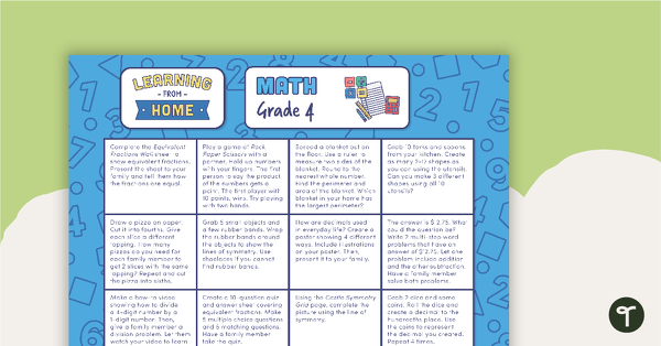 Grade 4 – Week 4 Learning from Home Activity Grids teaching resource