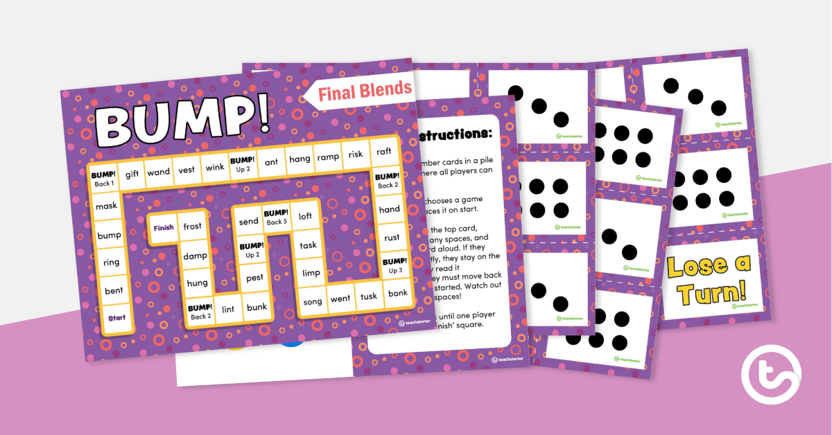Bump! Final Blends - Board Game teaching resource