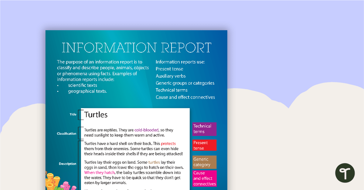 Information Report Text Type Poster - With Annotations teaching resource
