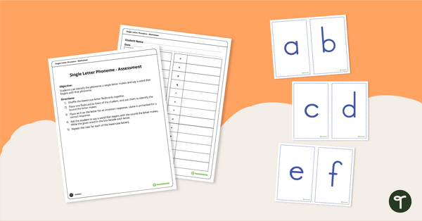 Preview image for Student Assessment Kit - Single Letter Phoneme - teaching resource