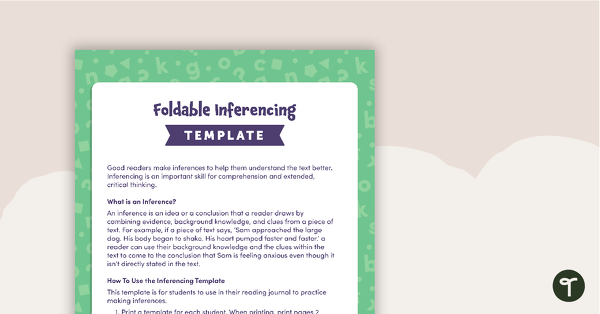 Foldable Inferencing Template teaching resource