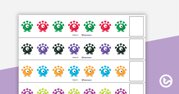 Preview image for Monster Pattern Strips - teaching resource