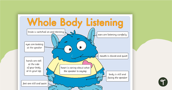 Go to Whole Body Listening Poster and Matching Worksheet teaching resource
