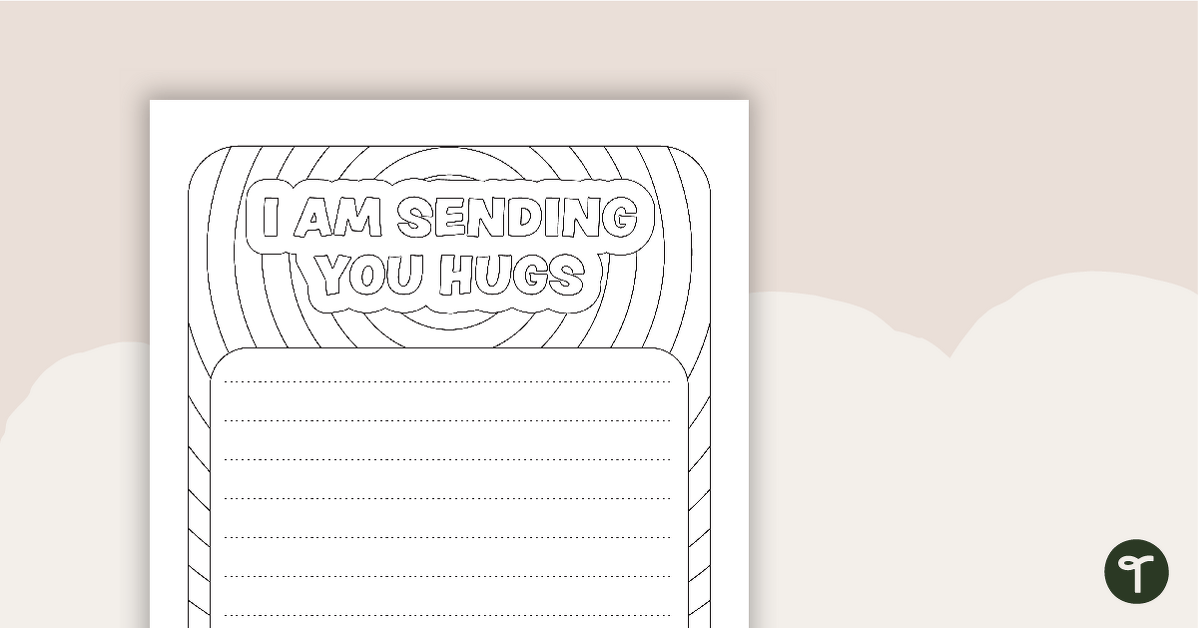 I Am Sending You Hugs - Greeting Card and Letter Template teaching resource