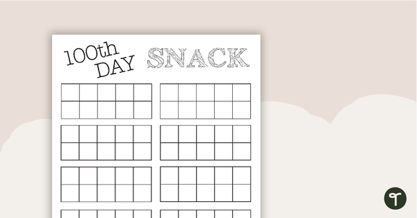 Preview image for 100th Day Snack Template - teaching resource