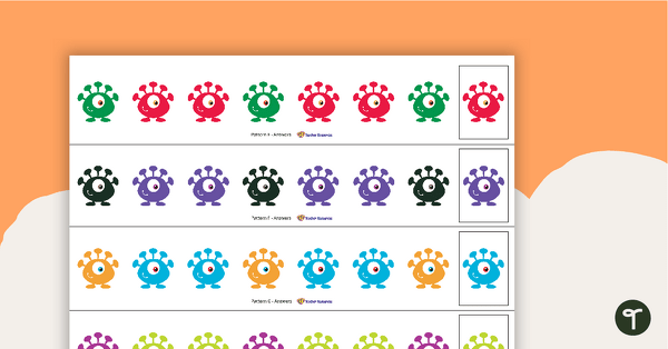 Monster Pattern Strips teaching resource
