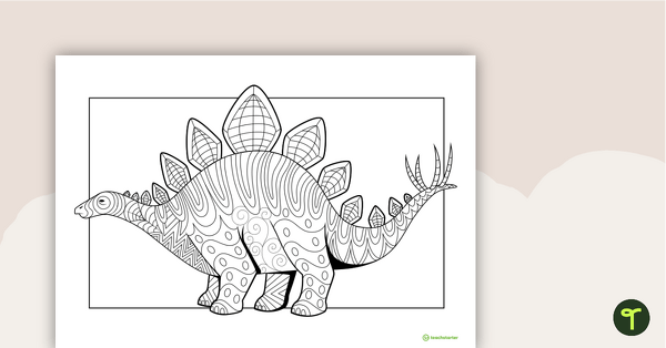 Image of Stegosaurus Mindful Colouring In Sheet