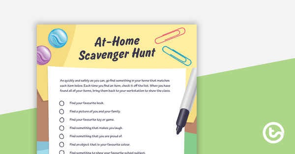 At-Home Scavenger Hunt teaching resource