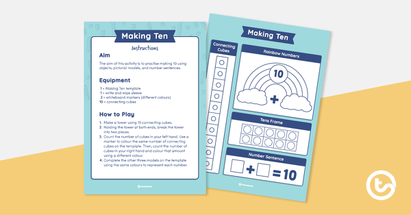 Go to Making Ten Template teaching resource