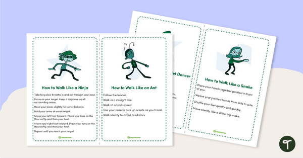 Preview image for How to Walk Like a... Instruction Cards - teaching resource