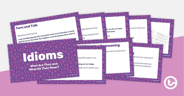 Preview image for Idioms: What Are They and What Do They Mean? PowerPoint - teaching resource