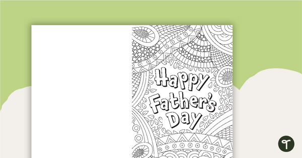 Go to Father's Day Card – Mindful Coloring teaching resource