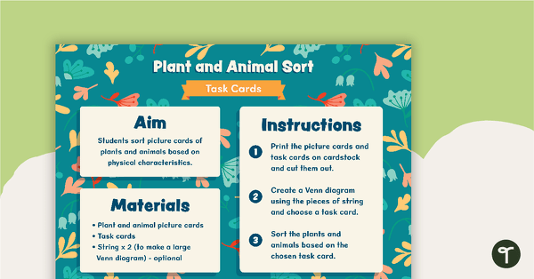 Go to Plant and Animal Sort – Task Cards teaching resource