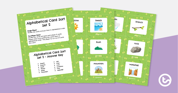 Image of Alphabetical Order Card Sort - Set 2