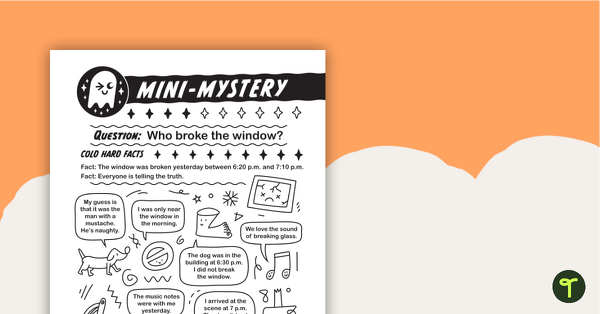 Preview image for Mini-Mystery – Who Broke the Window? - teaching resource