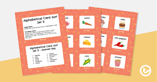 Preview image for Alphabetical Order Card Sort - Set 3 - teaching resource