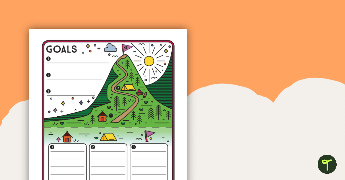 Learning Goals Template With a Mountain Theme teaching resource