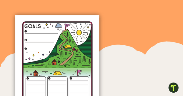 Image of Learning Goals Template With a Mountain Theme