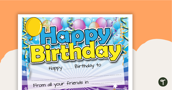 Preview image for Birthday Certificate - teaching resource