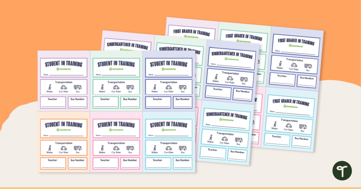 Student in Training Badges for Pre-K and Kindergarten teaching resource