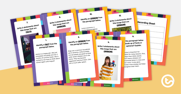 Go to Fact and Opinion Task Cards teaching resource