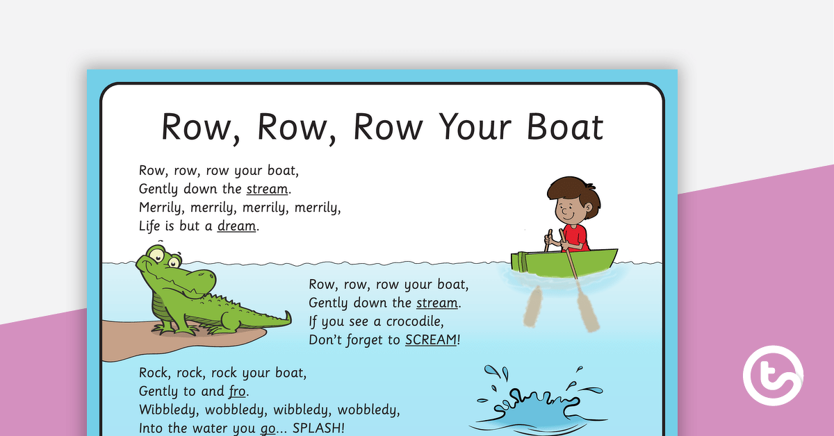 Preview image for Row Row Row Your Boat Nursery Rhyme - Rhyme Page and Sorting Activity - teaching resource