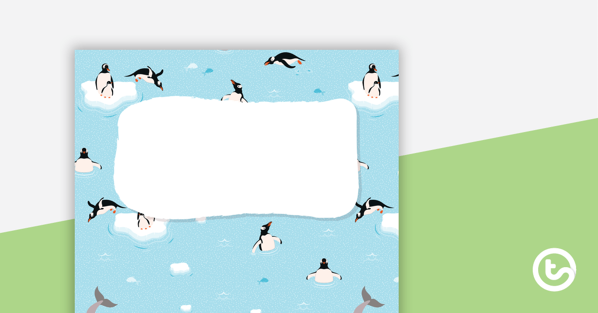 Penguins – Diary Cover teaching resource