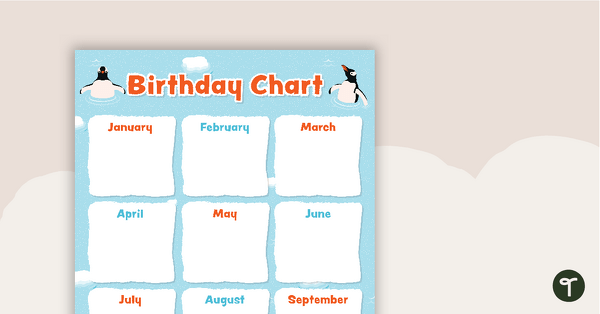Go to Penguins – Happy Birthday Chart teaching resource