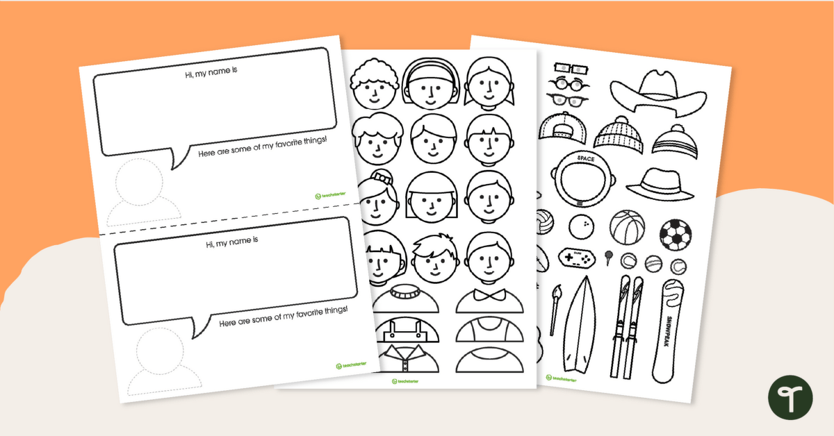 All About Me – Printable Desk Name Tag Template teaching resource