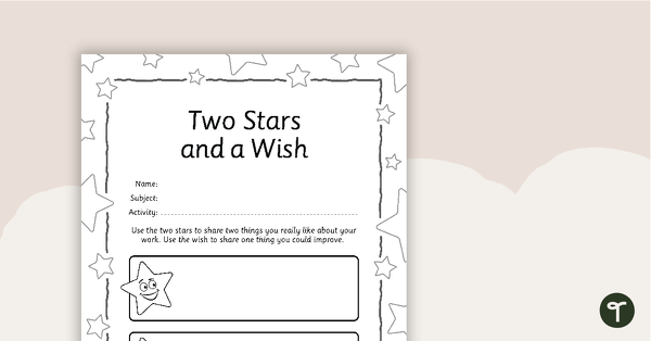 Two Stars and a Wish Worksheet teaching resource