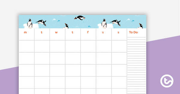 Penguins – Monthly Overview teaching resource