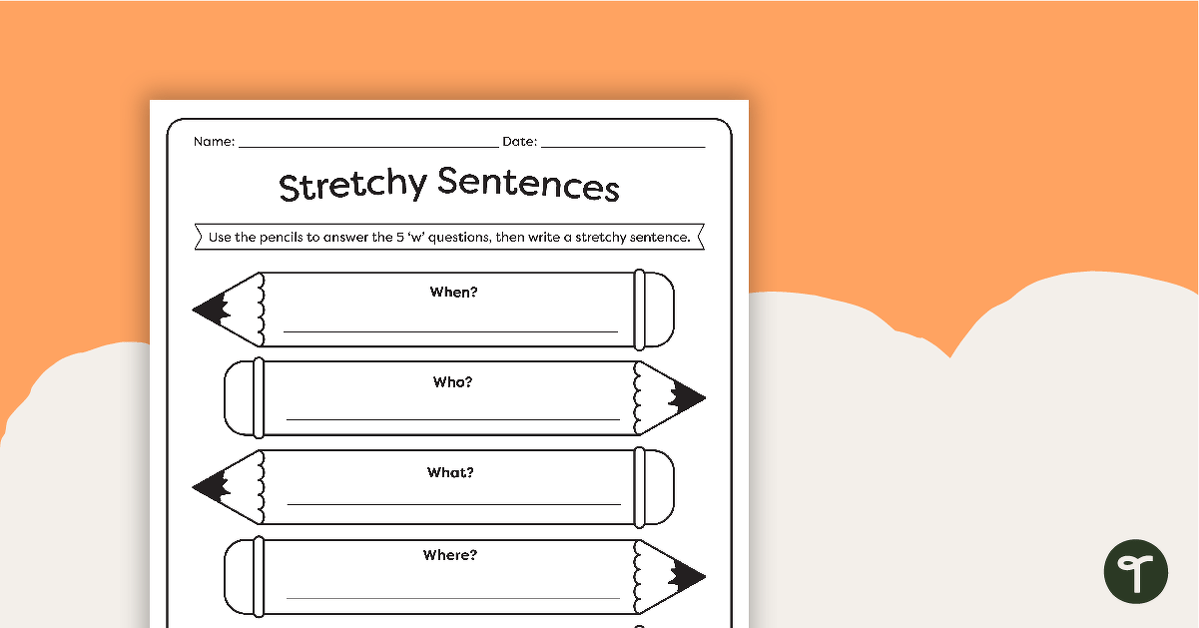 Preview image for Stretchy Sentences Worksheet - teaching resource