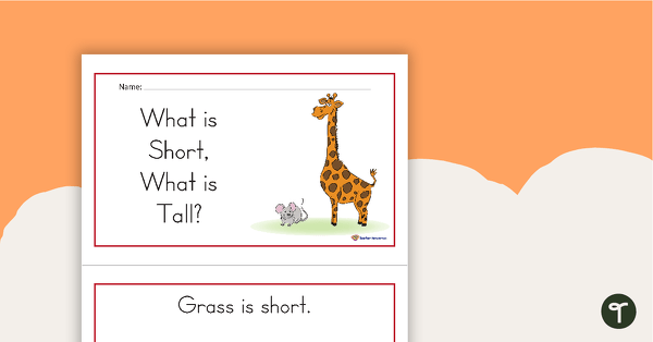 Preview image for What is Short, What is Tall? - Concept Book - teaching resource