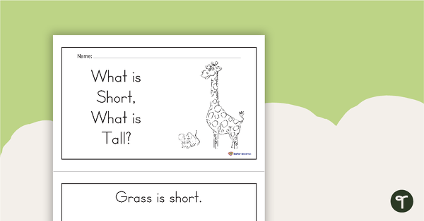 What is Short, What is Tall? - Concept Book teaching resource