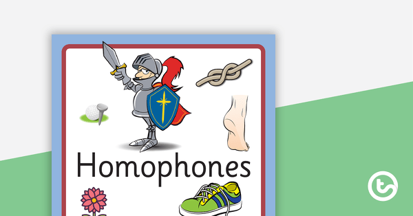 Go to Homophone Matching Cards teaching resource
