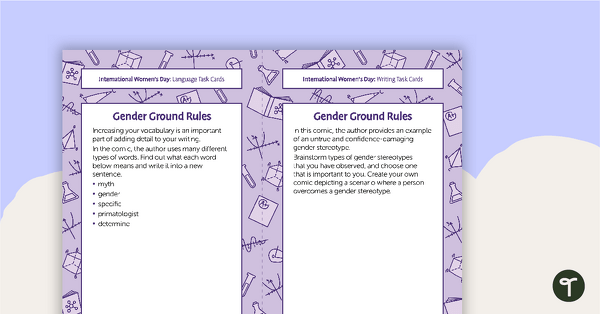 International Women's Day Gender Ground Rules – Task Cards teaching resource