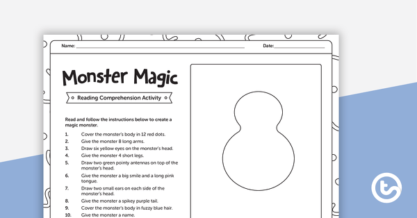 Monster Magic - Reading Comprehension Activity teaching resource