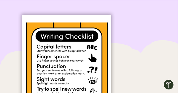 General Writing Checklist Poster teaching resource