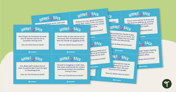 Preview image for Bounce Back - Resiliency Task Cards - teaching resource