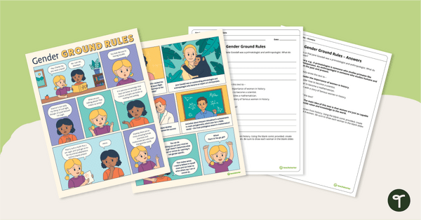 International Women's Day Gender Ground Rules – Comic and Activity teaching resource