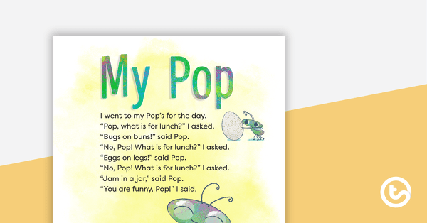 Go to My Pop! - Read and Respond Worksheet teaching resource
