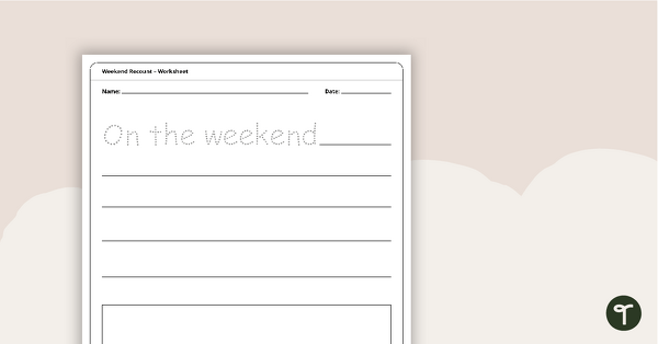 Preview image for Weekend Recount Worksheet - teaching resource