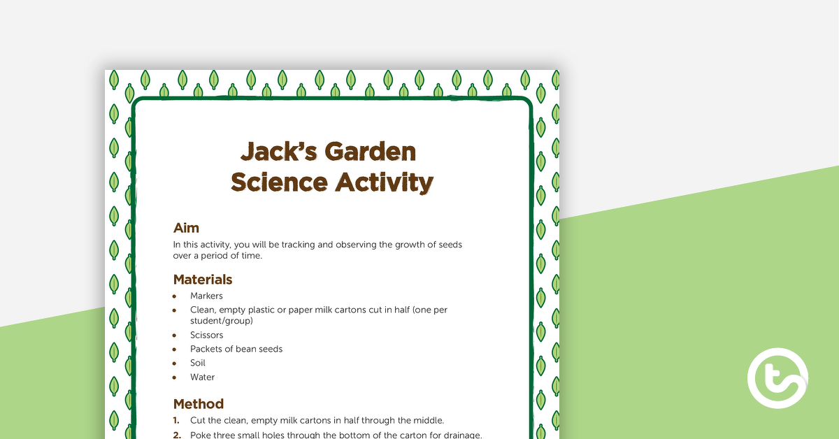 Jack's Garden - Science Experiment teaching resource